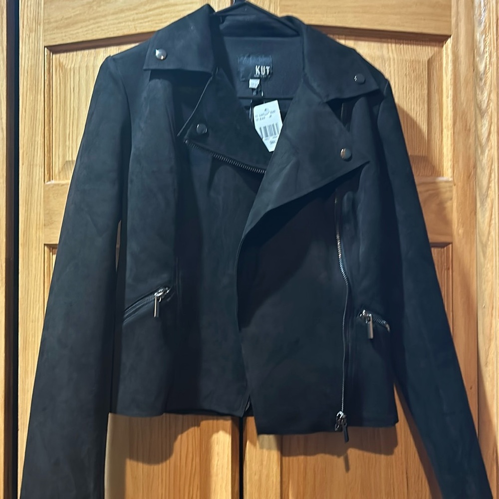 Kut from the Kloth Suede black jacket size small